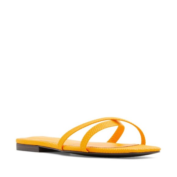 Who What Wear Clara Slide Sandal in Yellow Faux Leather at Nordstrom, Size 7.5 - Picture 1 of 1
